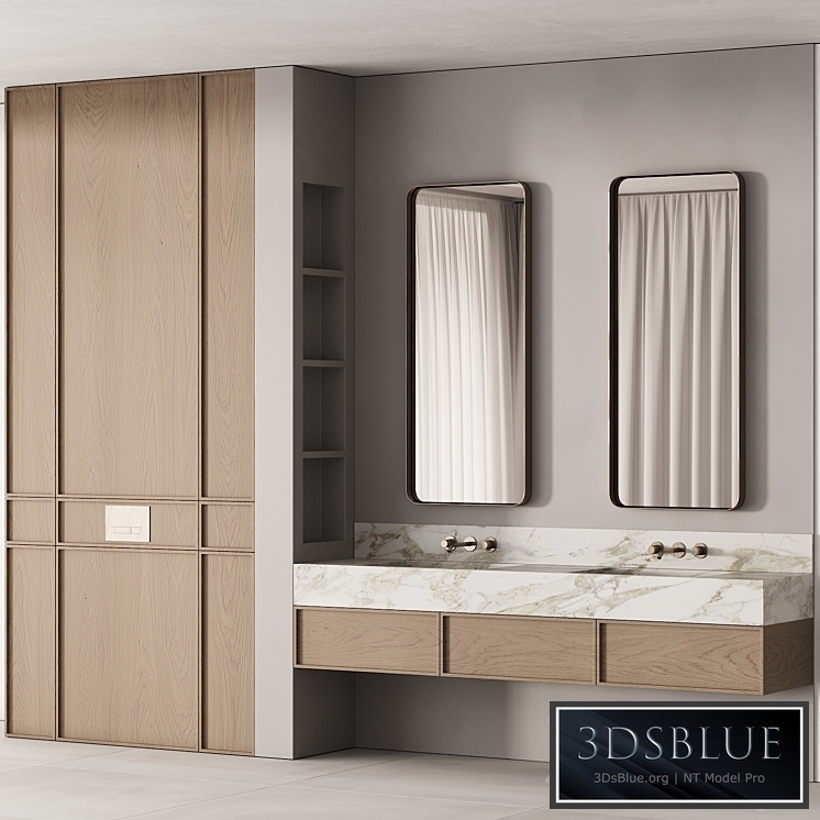 188 bathroom furniture 04 minimal wood and marble 00 3DS Max - thumbnail 3