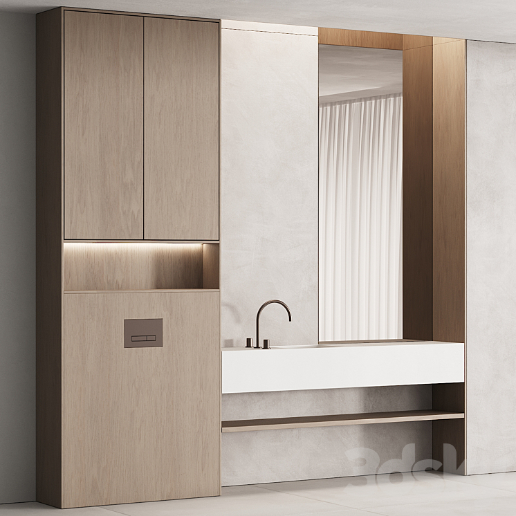 201 bathroom furniture 05 minimal modern wood 01 3DS Max Model - thumbnail 1