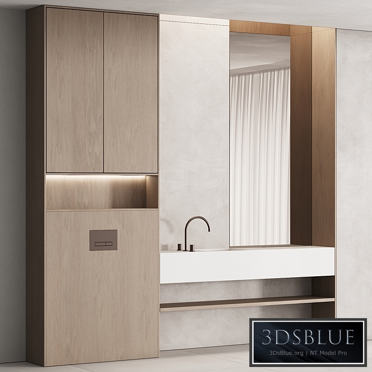 201 bathroom furniture 05 minimal modern wood 01 3DS Max - thumbnail 3