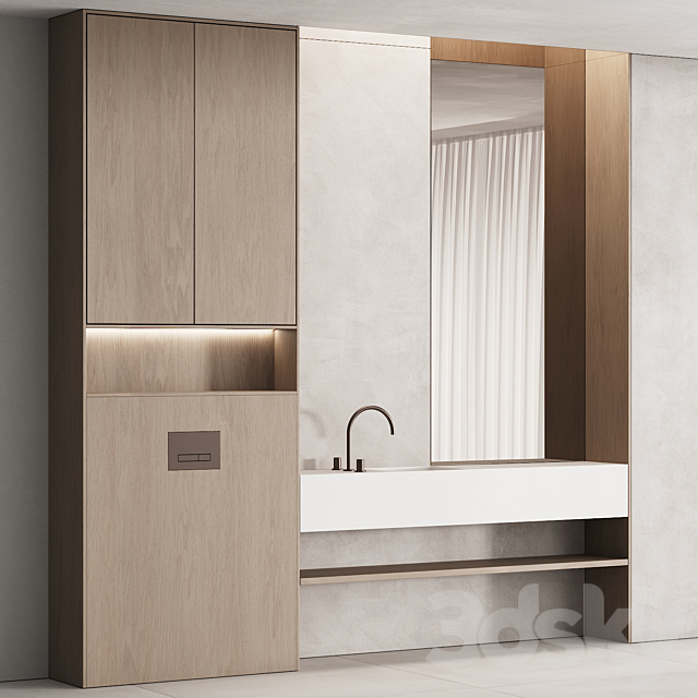 201 bathroom furniture 05 minimal modern wood 01 3DSMax File - thumbnail 1