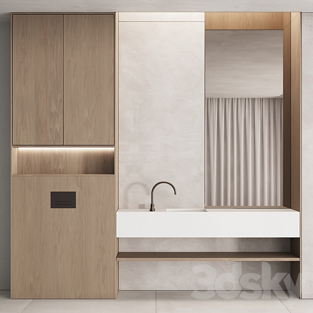 201 bathroom furniture 05 minimal modern wood 01 3DSMax File - thumbnail 4