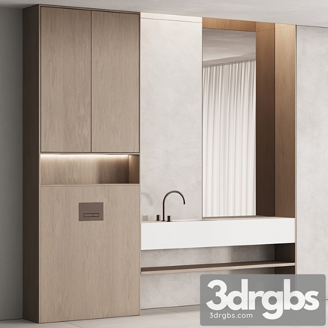 201 Bathroom Furniture 05 Minimal Modern Wood 01 - thumbnail 1