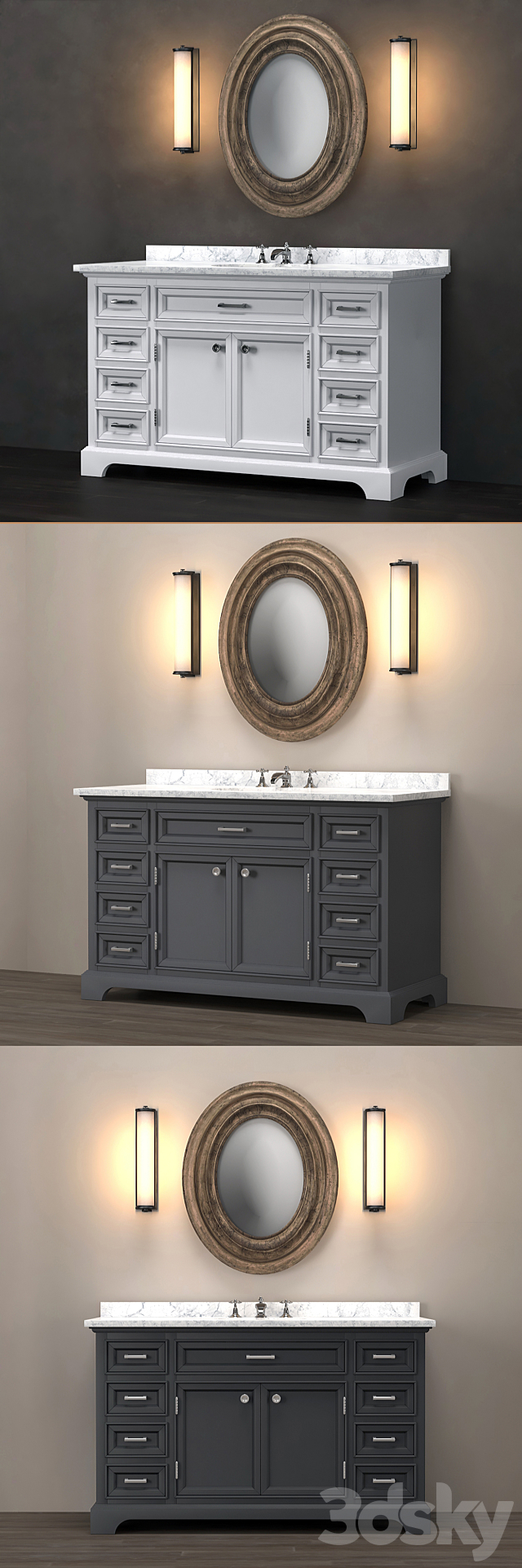 23800867 Wide Washbasin Kent (3 colors) 3ds Max - thumbnail 2