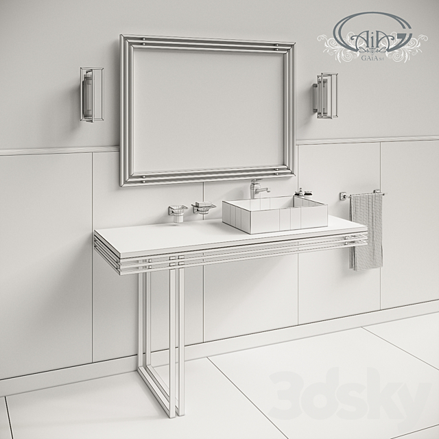 A set of furniture and sanitary ware for the bathroom Gaia Mobili # 3 3ds Max - thumbnail 2