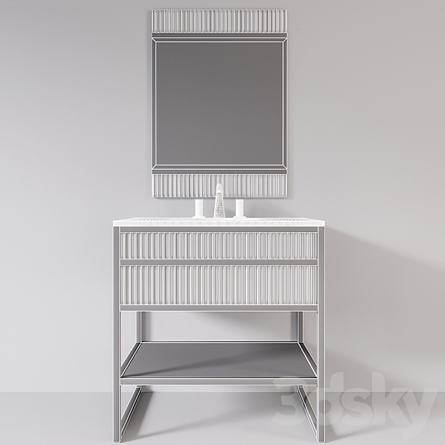 Academy nero marquinia black glass Console by Oasis Group 3DS Max Model - thumbnail 3