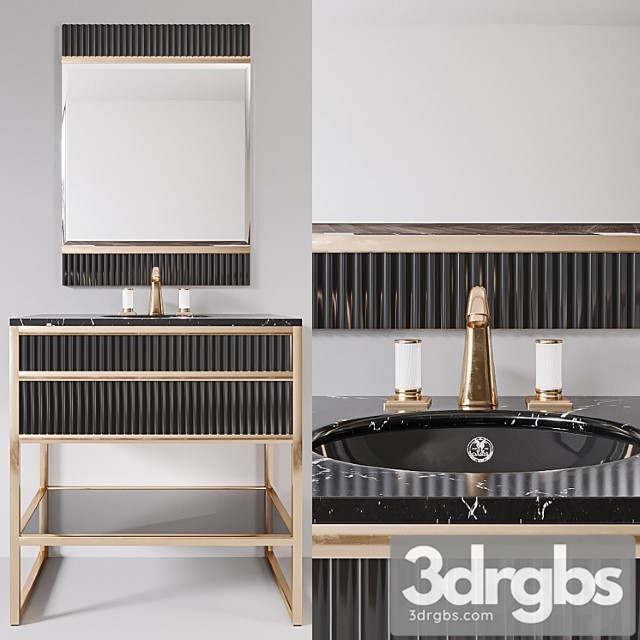 Academy Nero Marquinia Black Glass Console by Oasis Group - thumbnail 1