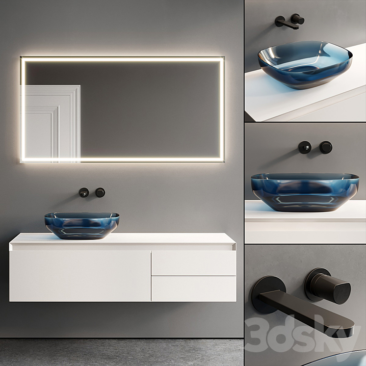 Antonio Lupi Panta Rei Vanity Unit Set 4 3DS Max Model - thumbnail 1