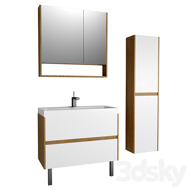 Aquaton Scandi bathroom furniture 3ds Max - thumbnail 1