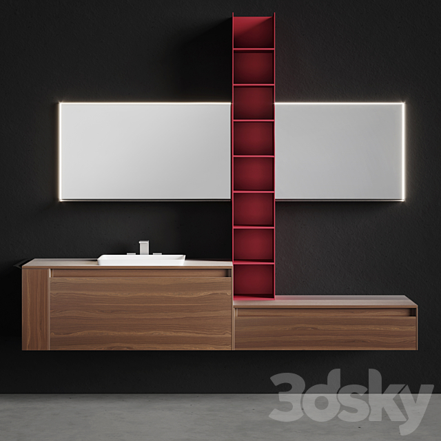 Arblu 5.ZERO Vanity unit with drawers 3ds Max - thumbnail 1