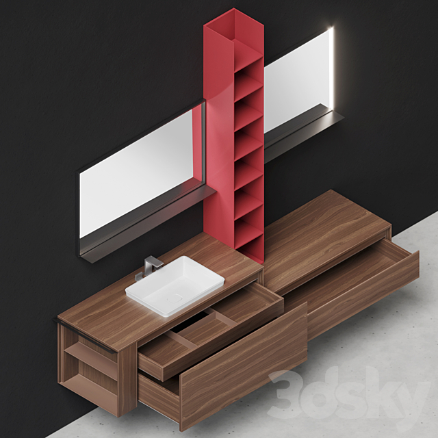 Arblu 5.ZERO Vanity unit with drawers 3ds Max - thumbnail 2