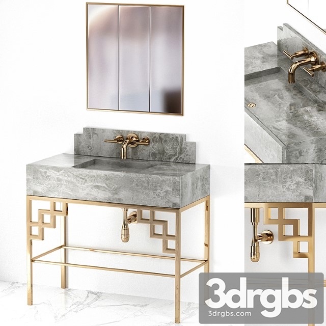 Art Deco Bathroom Mirror Luxury 3dsmax Download - thumbnail 1