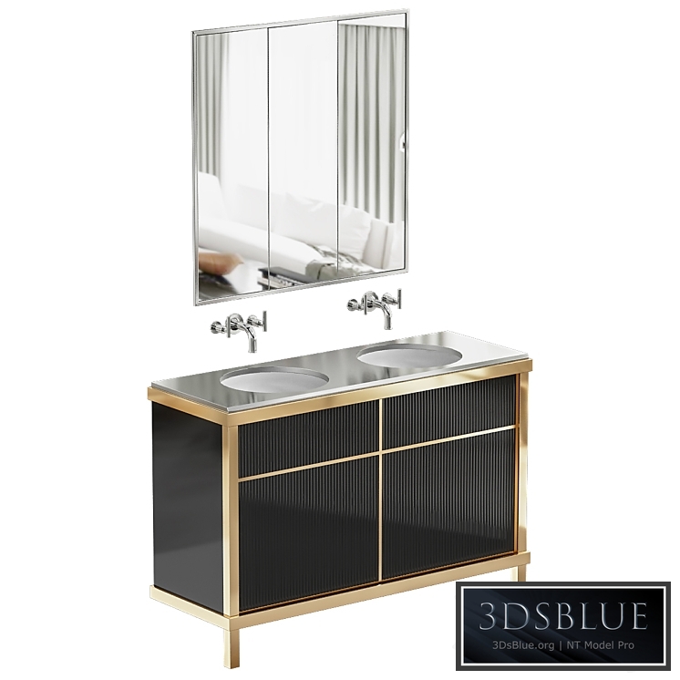 Art Deco Bathroom Vanity 3DS Max - thumbnail 3