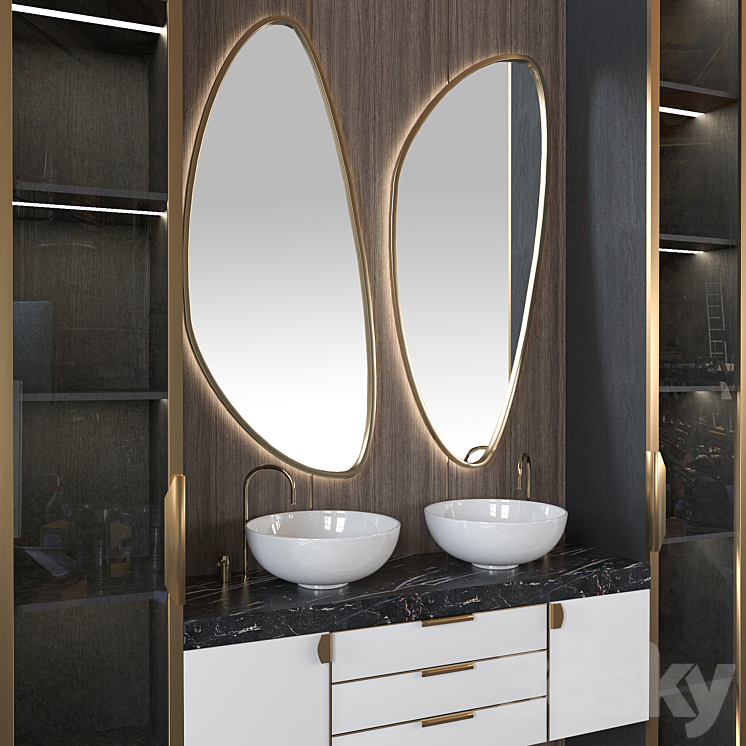 Bath Set 001 3DS Max Model - thumbnail 2