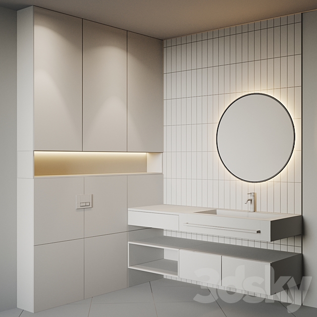 bath set 38 3DS Max Model - thumbnail 3