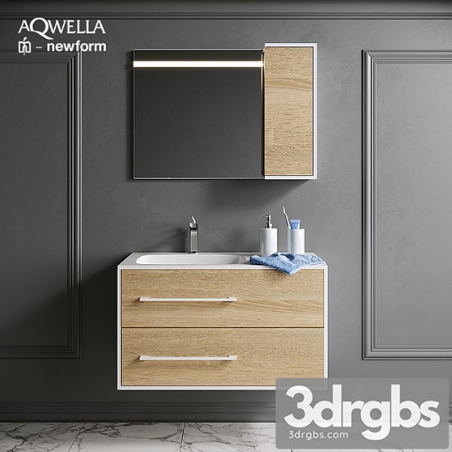 Bath Set Achwella With Newform Decor 1 3dsmax Download - thumbnail 1