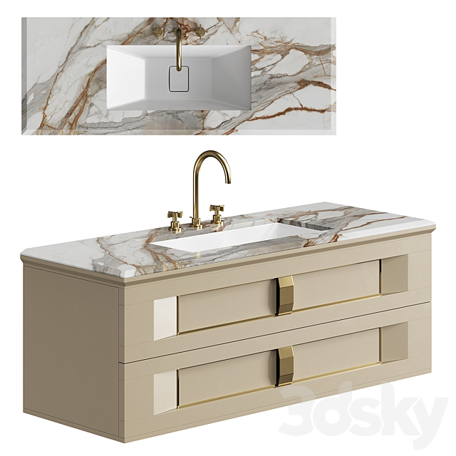 Bathroom cabinet Prestige Oasis 3ds Max - thumbnail 1