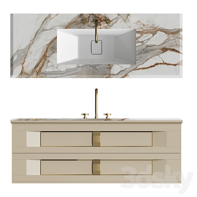 Bathroom cabinet Prestige Oasis 3ds Max - thumbnail 2