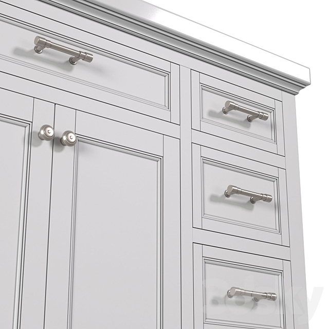 Bathroom Cabinet with a washbasin in a classic style. Bathroom furniture.Bathroom Sink Vanity 3ds Max - thumbnail 3