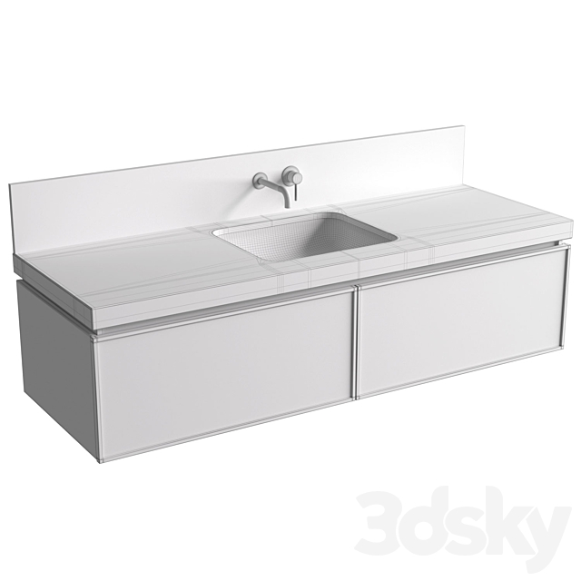 Bathroom Cabinets with washbasins in modern style. Bathroom furniture.Bathroom Sink Cabinets 3DS Max Model - thumbnail 4