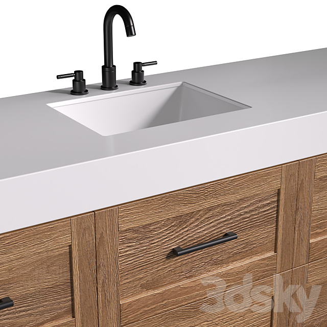 Bathroom Cabinets with washbasins in modern style.Bathroom furniture.Bathroom Sink Cabinets 3DS Max Model - thumbnail 2