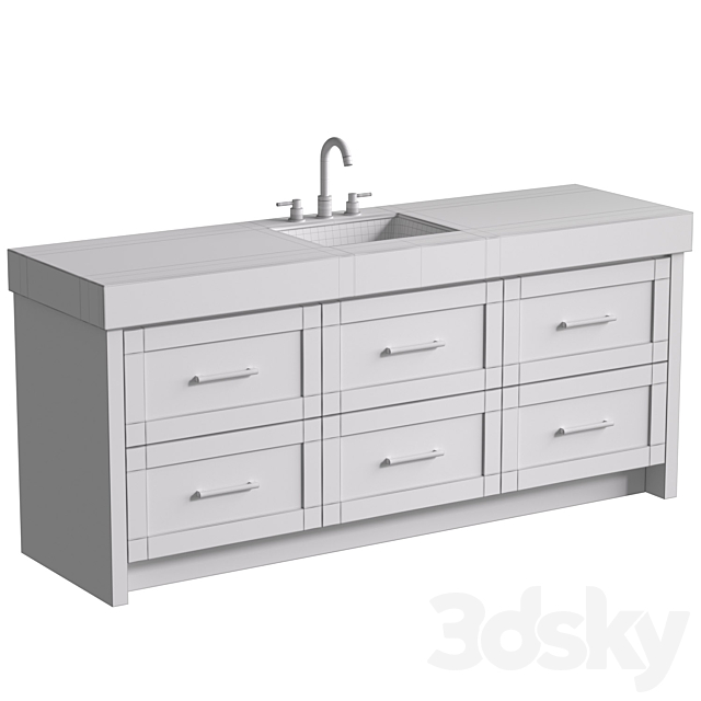 Bathroom Cabinets with washbasins in modern style.Bathroom furniture.Bathroom Sink Cabinets 3DS Max Model - thumbnail 4