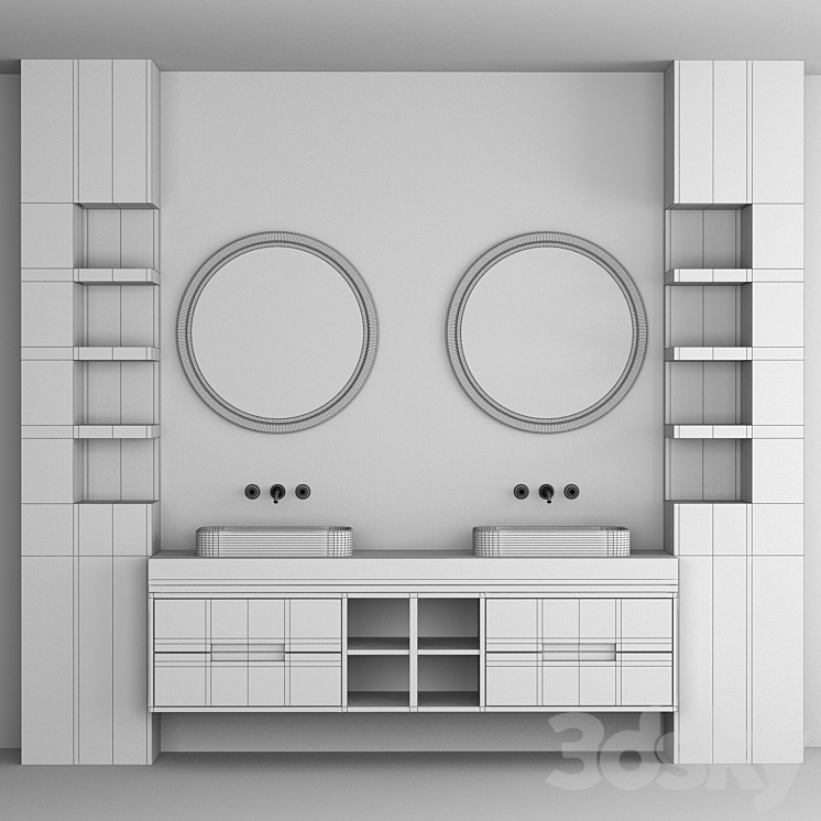 bathroom furniture 01 3DS Max Model - thumbnail 2