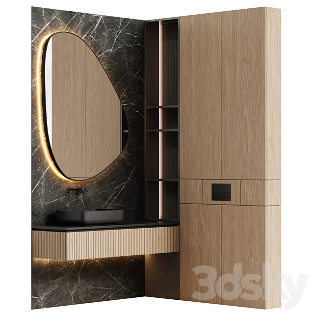 Bathroom furniture 01 in a modern minimalist style 3DS Max Model - thumbnail 2