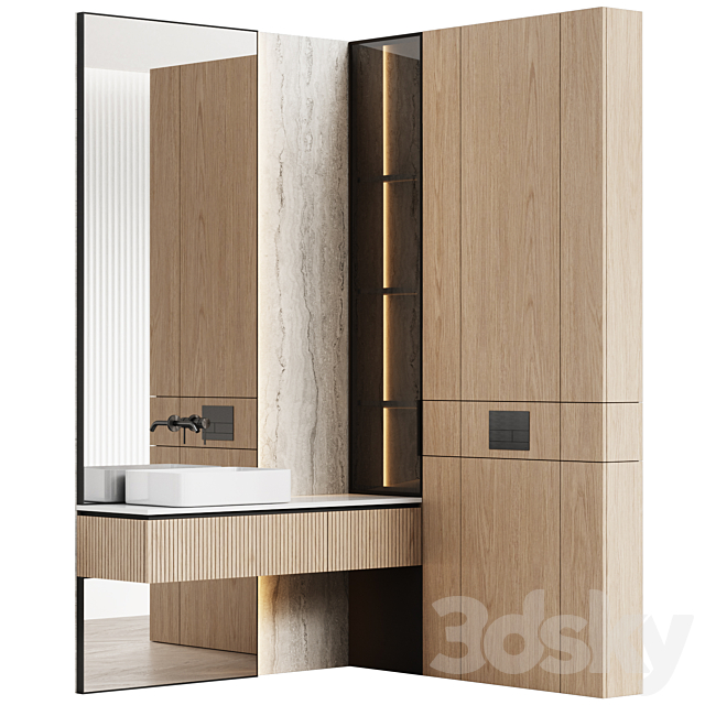 Bathroom furniture 02 modular in a modern minimalist style 3ds Max - thumbnail 1