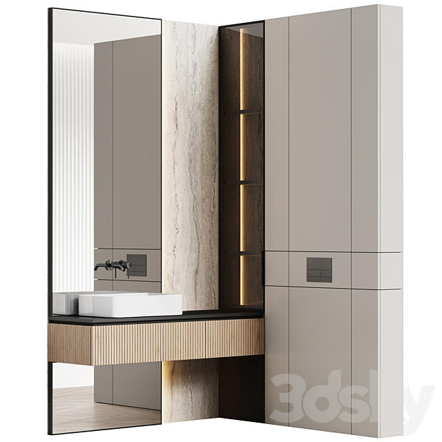 Bathroom furniture 02 modular in a modern minimalist style 3ds Max - thumbnail 3