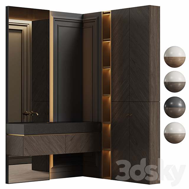 Bathroom furniture 08 in modern classic style 3ds Max - thumbnail 3