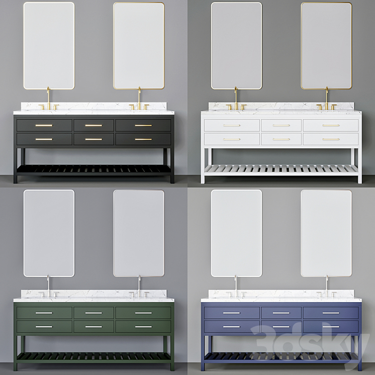 bathroom furniture 13 3DS Max - thumbnail 2