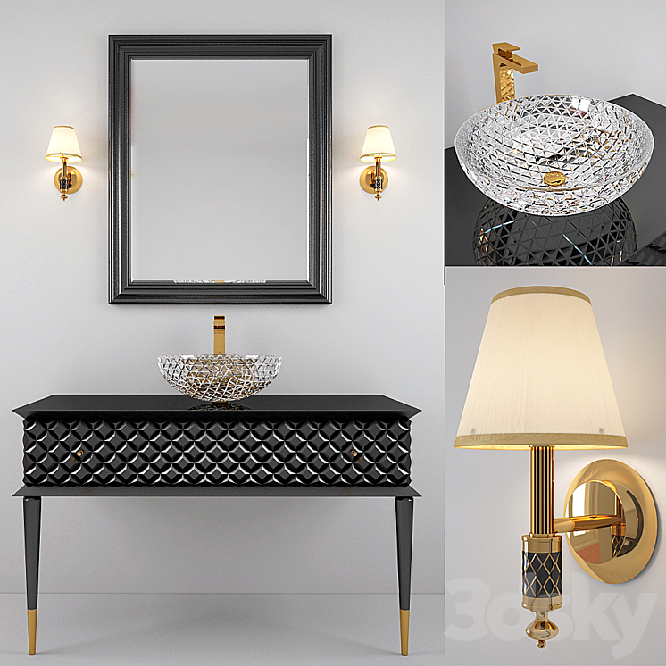 bathroom furniture Armadi Art Capitone 3DS Max - thumbnail 1