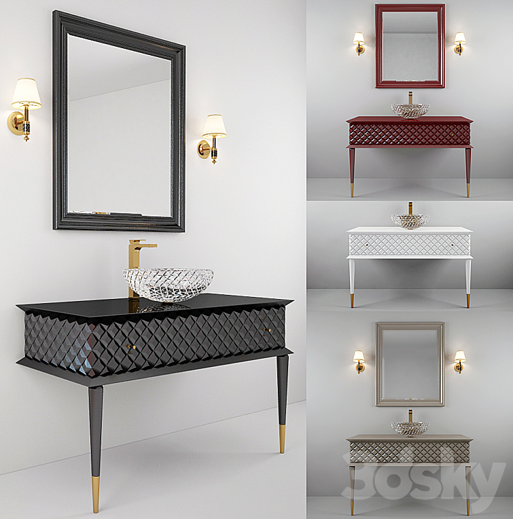 bathroom furniture Armadi Art Capitone 3DS Max - thumbnail 2