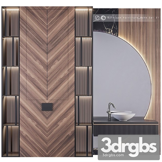 Bathroom Furniture Bath Set 21 3dsmax Download - thumbnail 1