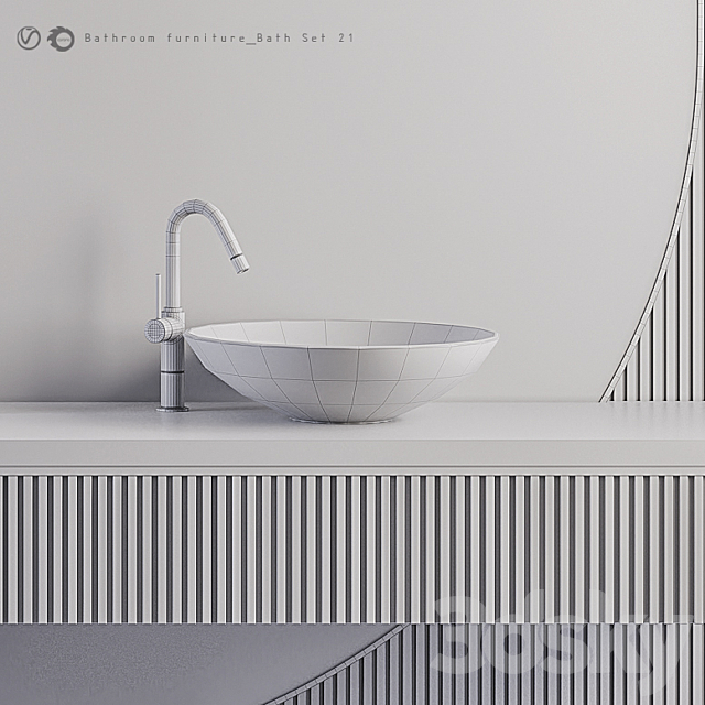 Bathroom furniture Bath Set 21 3DSMax File - thumbnail 3