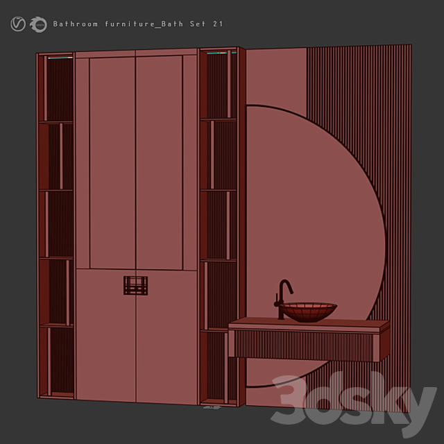 Bathroom furniture Bath Set 21 3DSMax File - thumbnail 5