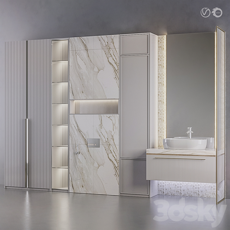 Bathroom furniture Bath Set 25 3DS Max Model - thumbnail 2