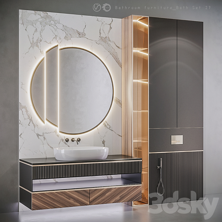 Bathroom furniture Bath Set 27 3DS Max Model - thumbnail 2