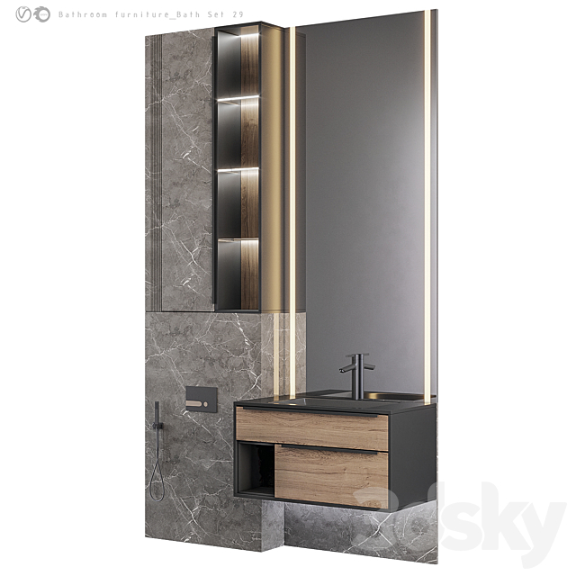 Bathroom furniture Bath Set 29 3DS Max Model - thumbnail 1