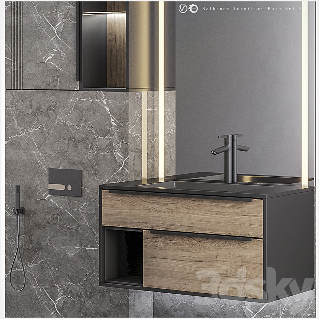 Bathroom furniture Bath Set 29 3DS Max Model - thumbnail 4