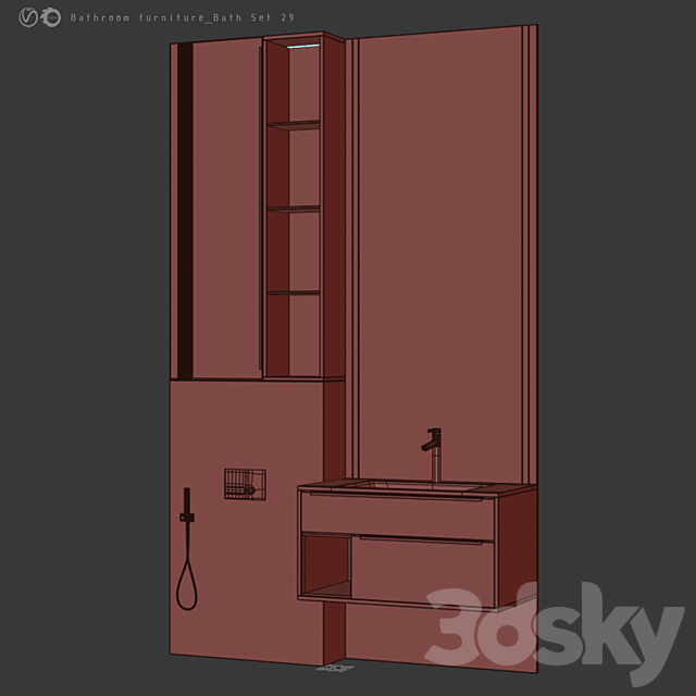 Bathroom furniture Bath Set 29 3DS Max Model - thumbnail 6