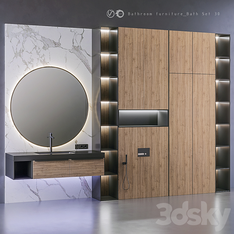 Bathroom furniture Bath Set 30 3DS Max Model - thumbnail 2