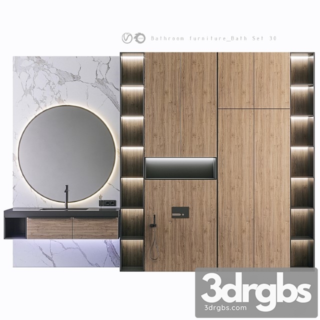 Bathroom furniture bath set 30 3dsmax Download - thumbnail 1