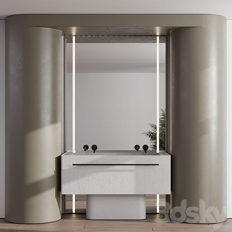 Bathroom furniture by inbani faucet set 60 3DS Max Model - thumbnail 2