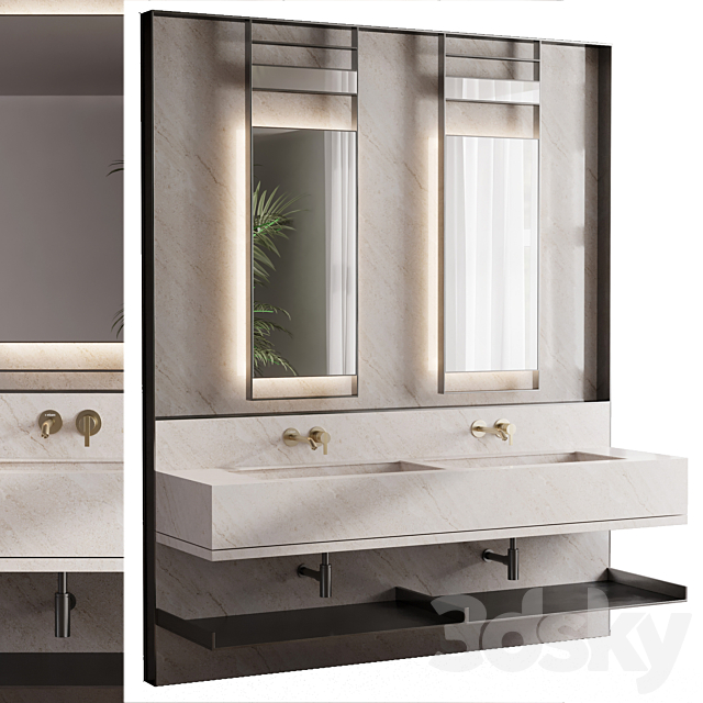 Bathroom furniture by inbani faucet set 62 3ds Max - thumbnail 1