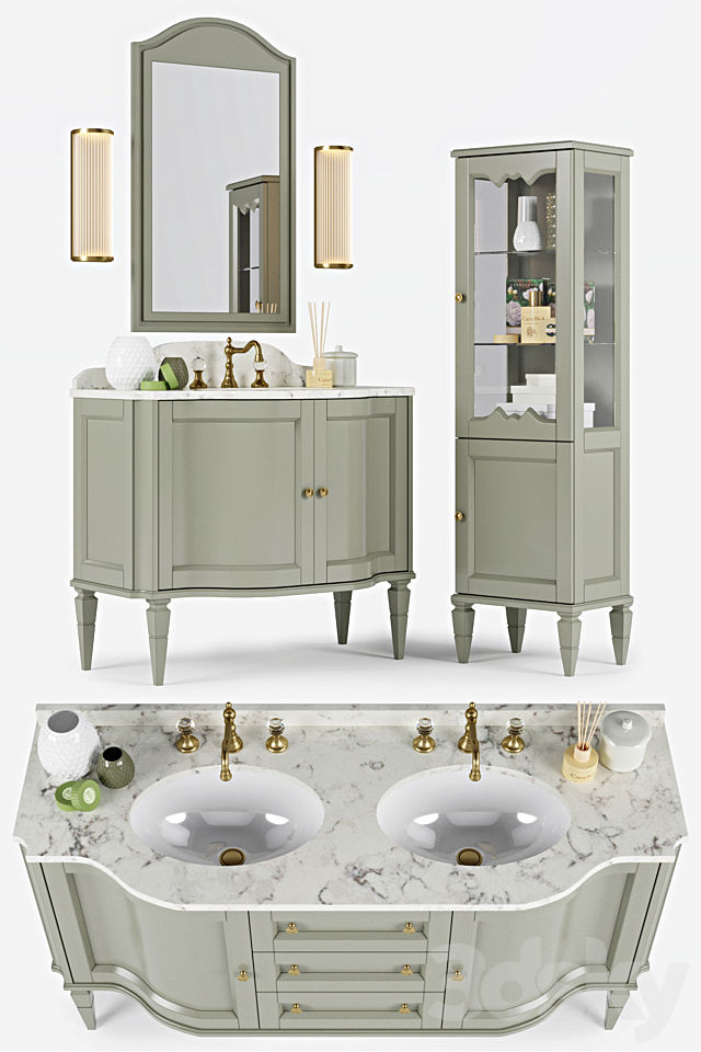 Bathroom furniture Caprigo York 3DS Max Model - thumbnail 2