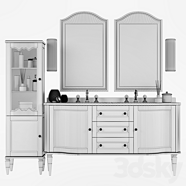 Bathroom furniture Caprigo York 3DS Max Model - thumbnail 3