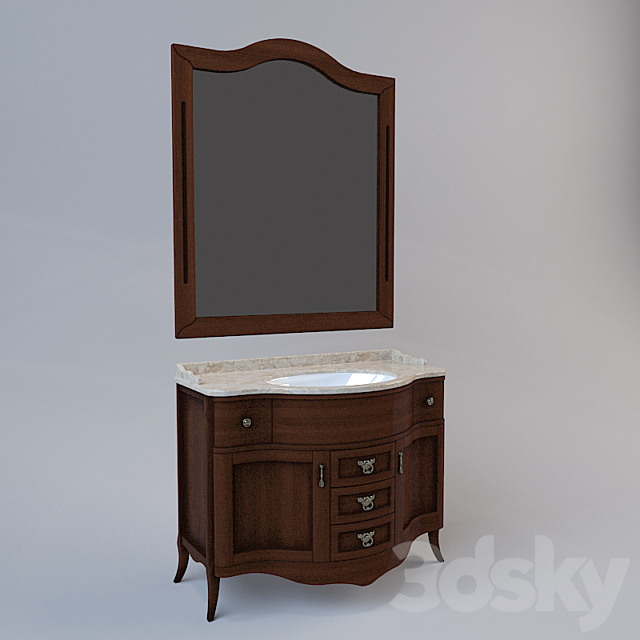 Bathroom Furniture Cezares Rubino ciliegio anticato 3ds Max - thumbnail 1