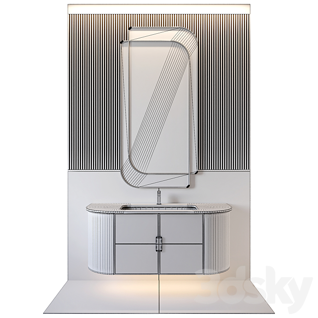 Bathroom furniture composition 109 3DS Max Model - thumbnail 4