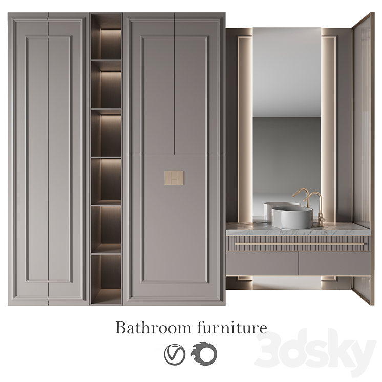 Bathroom furniture №24 3DS Max Model - thumbnail 1